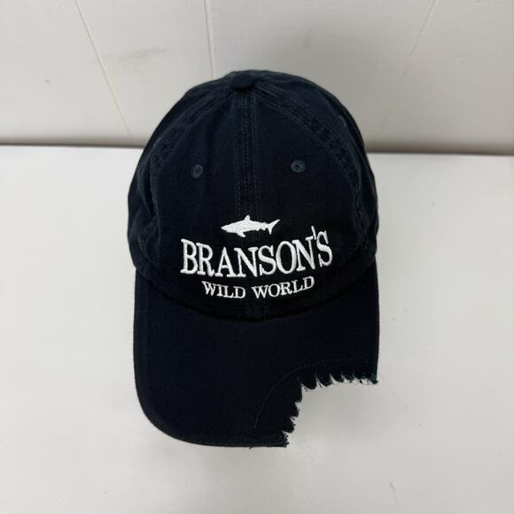Shark Bite Hat Cap Blue White Bransons Wild World Strapback Adjustable - Picture 7 of 10